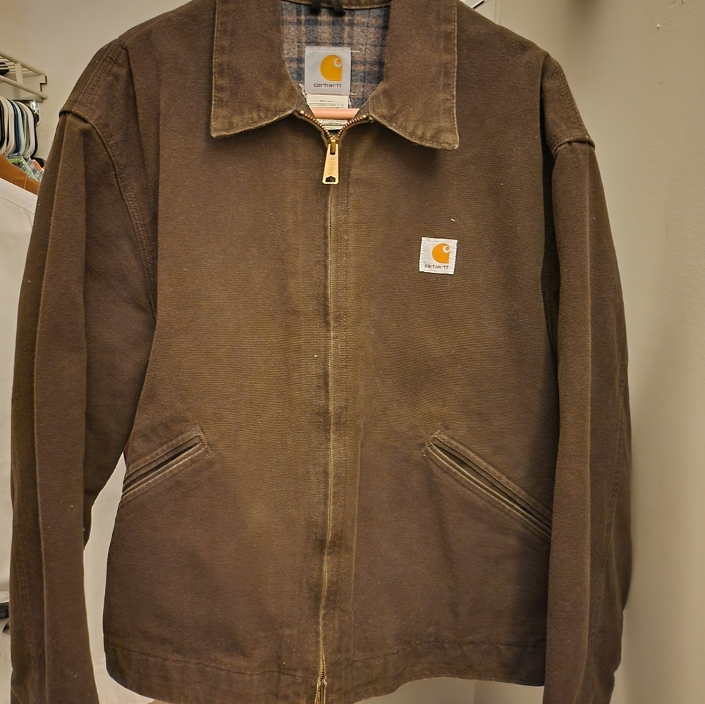 Carhartt Detroit Duck Jacket Large Dark Brown